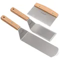 Produktbild: Professionelles Metall-Pfannenwender-Set – Edelstahlspatel und Grillschaber –...