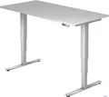 Produktbild: HAMMERBACHER Schreibtisch Schreibtisch 160x80x62-127cm grau/silber elektrisch höhenverstellbar