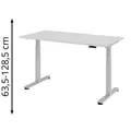 Produktbild: Hammerbacher Schreibtisch XDSM 16, grau / silber, elektrisch verstellbar, 160 x 63,5-128,5 x 80cm
