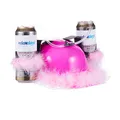 Produktbild: Relaxdays Bierhelm Pink, Helm mit Schlauch, für 2 Dosen Bier, Junggesellenabschied Frau, Party Trinkhelm, rosa Federn