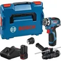 Produktbild: Akku-Bohrschrauber GSR 12V-35 FC Professional, 12Volt blau/schwarz, 2x Li-Ionen Akku 3,0Ah, mit FlexiClick Aufsätzen, L-BOXX