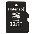 Produktbild: Intenso 32 GB microSDHC Class 10 Speicherkarte mit SD-Adapter, Schwarz, NEU