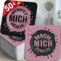 Produktbild: Funke & Brand 50x Bierdeckel Lustig mit Spruch - mit Zweideutigen Sprüchen Mach Mich schmutzig & Benutz Mich Heute