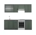 Produktbild: Vicco Küchenzeile Fame-Line, Grün-Gold Landhaus/Anthrazit/Anthrazit, 240 cm ohne Arb...