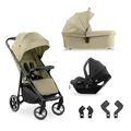 Produktbild: hauck Shop N Care Trio Set, Olive - 3in1 Kombikinderwagen ab Geburt bis 22 kg - Buggy, Babywanne & i-Size Babyschale, Snack-Tablett & Becherhalter, UPF 50+, Liegefunktion, Zusammenklappbar
