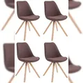 Produktbild: CLP 4er Set Besucherstühle Toulouse Stoff Square braun/natura