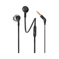 Produktbild: JBL Tune 205 Kopfhörer mit Kabel und Mikrofon, flaches Kabel, Einhandbedienung, ergonomisch, weiche Hülle, 3,5 mm Klinke, Pure Bass Sound, Schwarz