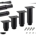 Produktbild: Möbelfüße verstellbar 4er Set 150-270mm Metall Schwarz 38mm Möbelbeine Metallfüße