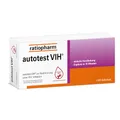 Produktbild: autotest VIH® von ratiopharm: Selbsttest zur schnellen und zuverlässigen Feststellung einer potentiellen HIV-Infektion. Diskret und einfach daheim durchführbar.