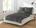Produktbild: Irisette Mako-Satin uni Bettwäsche-Garnitur uni Paris 8000  Farbe anthrazit Größe  140x200+70x90cm