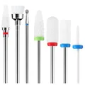 Produktbild: Traxenta 7 Pcs Nagelfräser Aufsätze, Fräser für Gelnägel, Nagelfräse Bits, Nagelhaut Nagelbohrer Keramik für die Maniküre, Pediküre, Polieren der Nageloberfläche, 3/32 Inch Zoll Nagel-Bits Kit