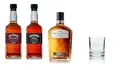 Produktbild: Jack Daniel´s Probier Box (1 x Jack Daniel´s Bonded 0,7l + 1 x Jack Daniel´s Triple Mash a 0,7l + 1 x Jack Daniel´s Gentleman a 0,7lJack + 1 Glas (Gentleman) a 0,2l