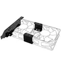 Produktbild: Akasa PCI Slot Halterung für EIN/Zwei 80mm oder 92mm Lüfter, 80 mm 92 mm Gehäuselüfter Halterung zur Montage, PC Ventilator Halterung, GPU Halterung, Schwarz Eisen, AK-MX304-08BK