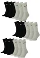 Produktbild: PUMA Unisex Crew Tennissocken Sportsocken Socken für Damen Herren 18 Paar, Farbe:666 - black/grey, Socken & Strümpfe:43-46