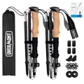 Produktbild: Overmont Wanderstöcke Carbon Ultraleicht faltbar verstellbar 105-125CM Trekkingstöcke Stoßdämpfend Nordic Walking Stöcke 1 Paar mit All Terrain Zubehör