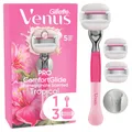 Produktbild: Gillette Venus Pro Comfortglide Tropical Rasierapparat 3 Klingen+Duschhänger Damenrasierer