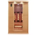 Produktbild: Dewello Infrarotkabine Sauna Hyder 115cm x 105cm 1 Person Vollspektrumstrahler Hemlock Tannenholz