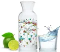 Produktbild: Wrenbury Nachttisch Wasserkaraffe Mit Glas 700ml – Mundwasser Spender Dekanter – Perfektes Set aus Karaffe und Tasse für Outdoor-Essen und Picknicks (Blumenmotiv)
