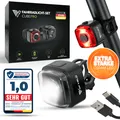 Produktbild: Fahrradbeleuchtung MIVELO CUBE Fahrradlicht Set LED - Akku USB aufladbar wasserd