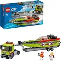Produktbild: LEGO 60254 City Rennboot-Transporter LKW-Spielzeug mit Anhänger und Schnellboot, schwimmendes Badespielzeug für Kinder von 5 bis 7 Jahren - Bunt