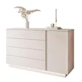 Produktbild: Lookway Kommode LINA Kaschmir II 1D4S mit LED-Beleuchtung, auf Sockel, Push-to-Open oder Griffe, 138x84x40 cm (Push-to-Open System)