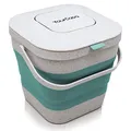 Produktbild: YourCasa® Faltbarer Biomülleimer 4L - kompakter Bio Mülleimer mit geruchsdichtem Aktivkohlefilter-Deckel - spülmaschinenfest & platzsparend - ideal für Küche, Camping & Wohnmobil (Grün)