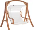 Produktbild: BELIANI Hollywoodschaukel beige Lärchenholz Sonnendach Outdoor Terrasse