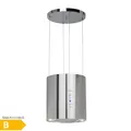 Produktbild: Klarstein Barett Inselabzugshaube Ø35cm Umluft 560 m³/h LED Aktivkohlefilter Edelstahl gebürstet