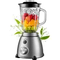 Produktbild: Steinborg Edelstahl Glas Standmixer | 1,5 Liter Glaskrug | 2 Stufen+Pulsfunktion | 600 W | Blender | Mixer - Silber