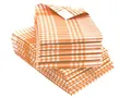 Produktbild: ZOLLNER 10er Set Geschirrtücher - Baumwolle in 50x70 cm - saugstarke und robuste Küchentücher - waschbar bis 60°C – in orange weiß kariert - Gastronomiequalität - Oeko Tex® Zertifiziert