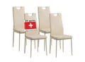 Produktbild: Albatros Esszimmerstühle SALERNO 4er Set, Beige - Edles Italienisches Design, Polsterstuhl Kunstleder-Bezug, Modern und Stilvoll am Esstisch - Küchenstuhl, Stuhl Esszimmer hohe Belastbarkeit