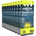 Produktbild: ANSMANN Hörgerätebatterien Typ 10 gelb P10 PR70 ZL4, 60 Stück