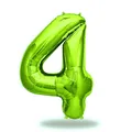 Produktbild: FUNXGO® folienballon zahl 4 Grün - Riesenzahl Ballon ca.100 cm - Luftballon Zahl 4 - fliegt mit Helium - zum 4. Geburtstag, Hochzeit, Jubiläum, Fest, Party Dekoration - Ballon 4 Grün