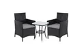 Produktbild: SVITA Balkonset BROOKLYN BISTRO, (Set (3-tlg), 1 Tisch, 2 Stühle), Sitzgruppe, Polyrattan, inkl. Kissen, Schwarz