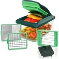 Produktbild: Genius Nicer Dicer Chef S Kombi-Set Premium (7 Teile) in grün mit Hobeleinsatz Gemüsehobel Gemüseschneider Tomaten-Gemüse-Schneider - Grün