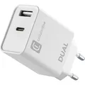 Produktbild: Cellularline Reiselader DUAL 20W weiß 1x USB Type-C und 1x Type-A für Apple
