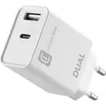 Produktbild: Cellularline Dual Charger - iPhone 8 or later Netzladegerät mit 2 USB- und USB-C-Anschlüssen zum gleichzeitigen Laden von zwei Apple-Geräten, Dr... - Weiß
