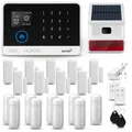 Produktbild: HUXGO HXA003 Alarmanlage Haus WiFi + GSM 4G LTE mit Funk Sirene Solar | Wohnmobil Alarmanlage | 9X Bewegungsmelder, 9X Tür- Fenstersensor | TUYA App