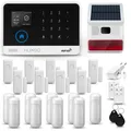 Produktbild: HXA003 Alarmanlage Set WiFi GSM 4G mit 9xPIR-sensor, 9x Türsensoren, Funk Sirene