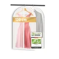 Produktbild: FiRiO® 2 x Premium Kleiderhülle mottensicher, atmungsaktiv & wasserfest - Kleidersäcke mit Reißverschluss - Kleiderschutzhülle transparent - Kleidersack für Anzug, Jacke, Hemd & Co - Größe: 120x60cm