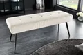 Produktbild: riess-ambiente Sitzbank BOUTIQUE 100cm beige/schwarz - Cord-Bezug, Metallbeine (Einzelartikel, 1-St), bequeme Polsterung mit Ziernähten – ideal für Flur oder Wohnbereich