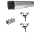 Produktbild: ATTAS MEA Schiebetürbeschlag Komplettset Schiebetore & Scheunentore Typ 2 bis 400 kg | 2-4-6 m |Schiebetorbeschlag | Laufschiene & Laufkatze | C Schiene für Außenbereich | ohne Halterung