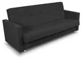Produktbild: Schlafsofa Dave - Sofa mit Schlaffunktion und Bettkasten, Bett, Bettsofa, Schlafcouch (Schwarz (Suedine 24))