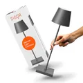 Produktbild: SIGOR Nuindie 2.0 - Dimmbare LED Akku-Tischlampe Indoor & Outdoor, IP54 spritzwassergeschützt, Höhe 38 cm, aufladbar mit USB-C, 12 h Leuchtdauer, graphitgrau