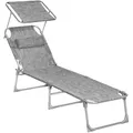 Produktbild: Sonnenliege Großer Liegesessel Hellgrau ca. 53x29,5x193cm
