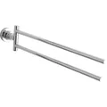 Produktbild: tesa LUUP Bad Handtuchhalter, 2-armig und schwenkbar, verchromt - zur Wandbefestigung ohne Bohren, inkl. Klebelösung - 50mm x 86mm x 485mm