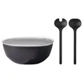 Produktbild: Mepal – Salat-Set Silueta – Servierschale mit Deckel (5000 ml) mit Salatbesteck (28,5 cm) – Outdoor-Serviergeschirr – Spülmaschinen- und mikrowellenfest – Kunststoff (PP, SAN, TPE) – Nordic Black