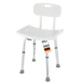 Produktbild: KARAT Duschhocker Jonah - Höhenverstellbarer Duschsitz mit Rückenlehne - Langlebig & Pflegeleicht - Belastbar bis 150 kg