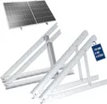 Produktbild: NuaSol Solarpanel-Halterung 4er Set | Verstellbar 0–90°, Aluminium, Flachdach bis 72 cm