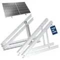 Produktbild: NuaSol PV Solarpanel Halterung 28 Zoll /72 cm | 2er Set Solarmodul-Halterung Balkonkraftwerk aus Aluminium | Aufständerung Flachdach PV verstellbar 0-90° | inkl.Montagematerial | Silber